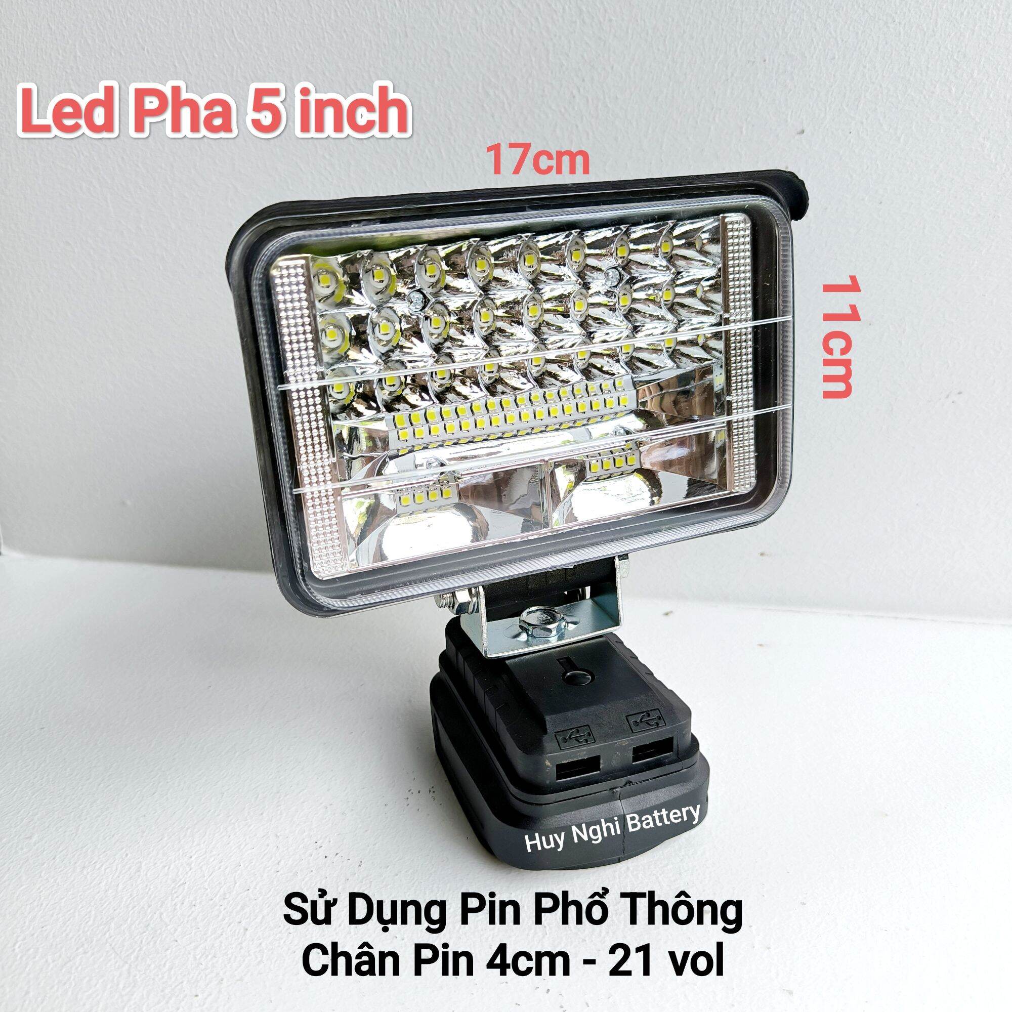 Đèn Led Pha  Dùng Pin Phổ thông 4cm:  21v