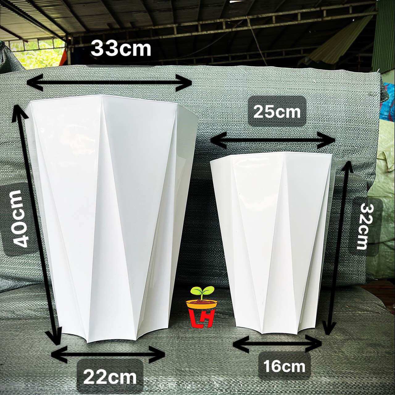 Chậu Bát giác 8 cạnh, Kim cương, chậu nhựa trồng cây dày dặn cao cấp