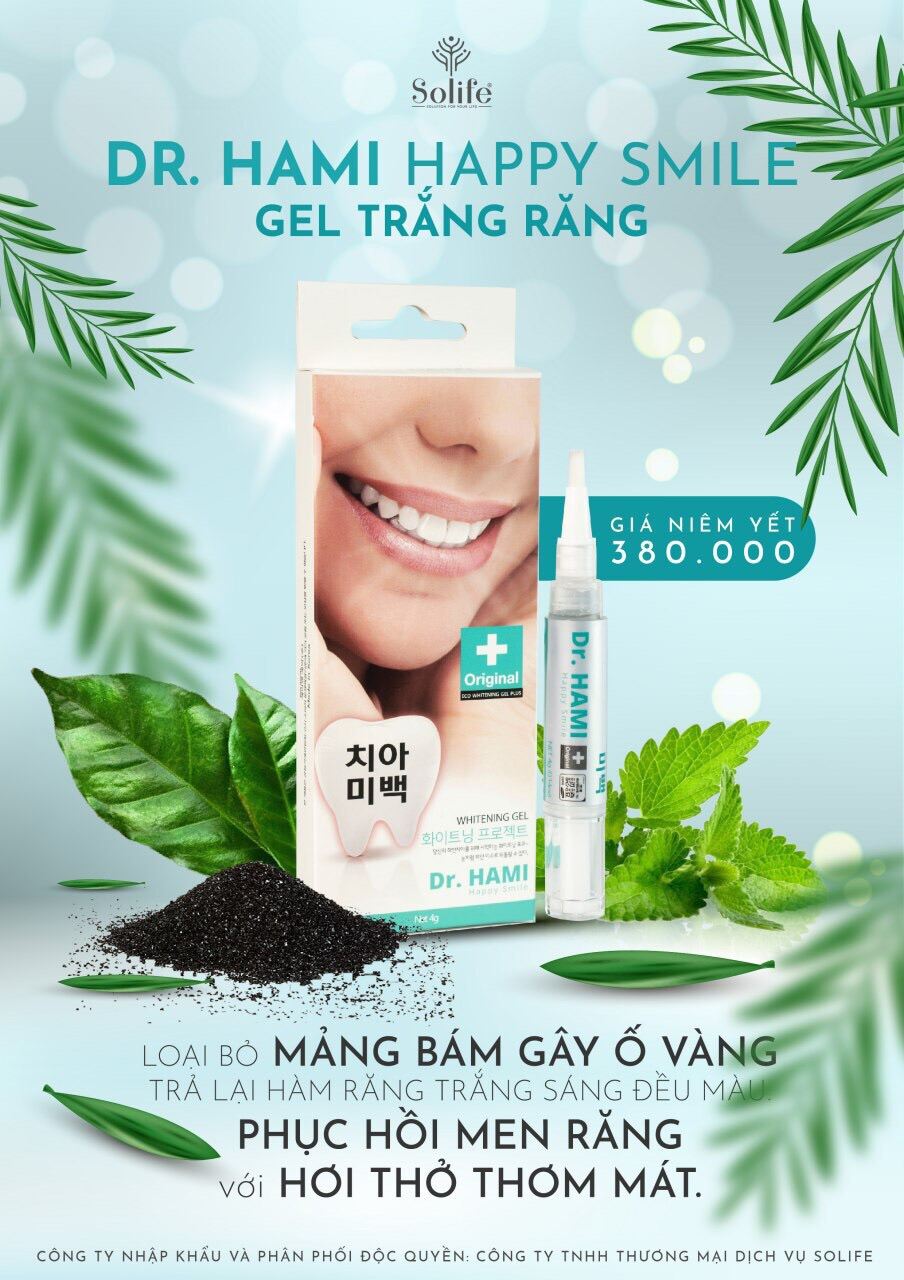 [Freeship] Gel Tẩy Trắng Răng Hàn Quốc Dr. Hami - Trắng Sau 7 Ngày Sử Dụng [Nhập Khẩu Hàn Quốc] - Tran Anna Solife