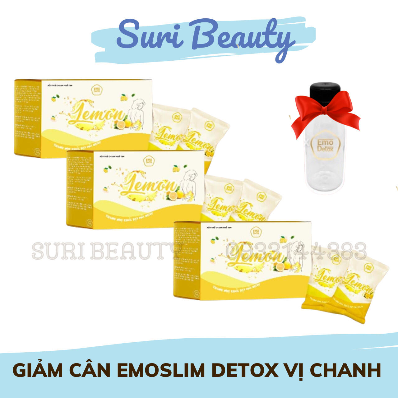 COMBO 3 HỘP GIẢM CÂN EMOSLIM VỊ CHANH SIÊU NGON - DỄ UỐNG GIẢM 2-5KG SAU 7 NGÀY