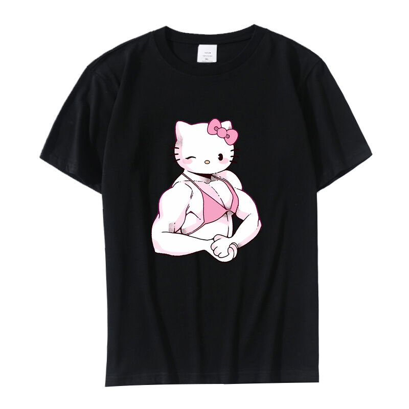 Nữ Sanrio Hello Kitty Kuromi Cinnamoroll Áo Thun Cotton In Hình Cổ Tròn Ngắn Tay Mùa Hè Hàng Đầu