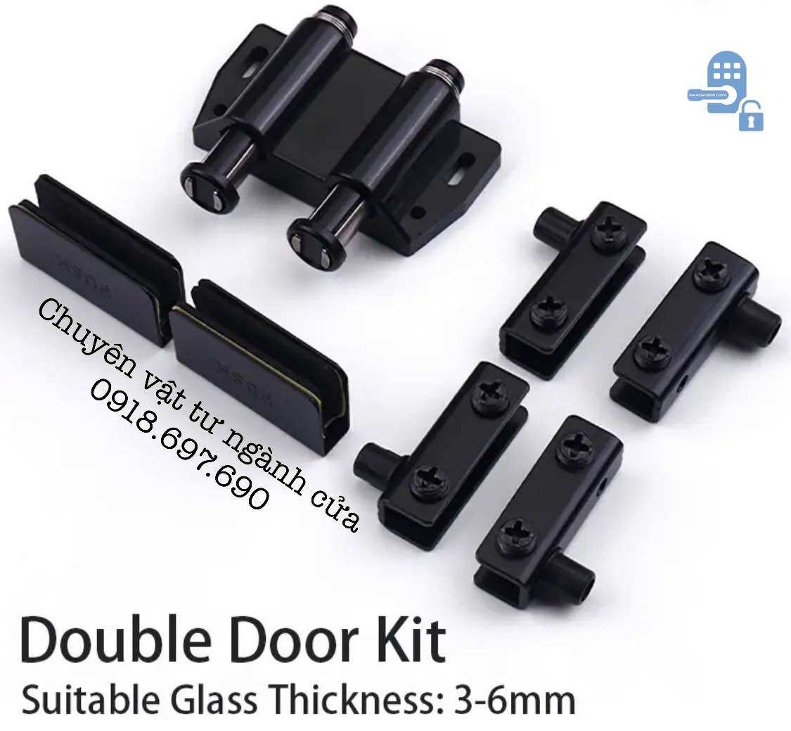 Bộ lề nhấn đóng mở tủ kính 3-5mm