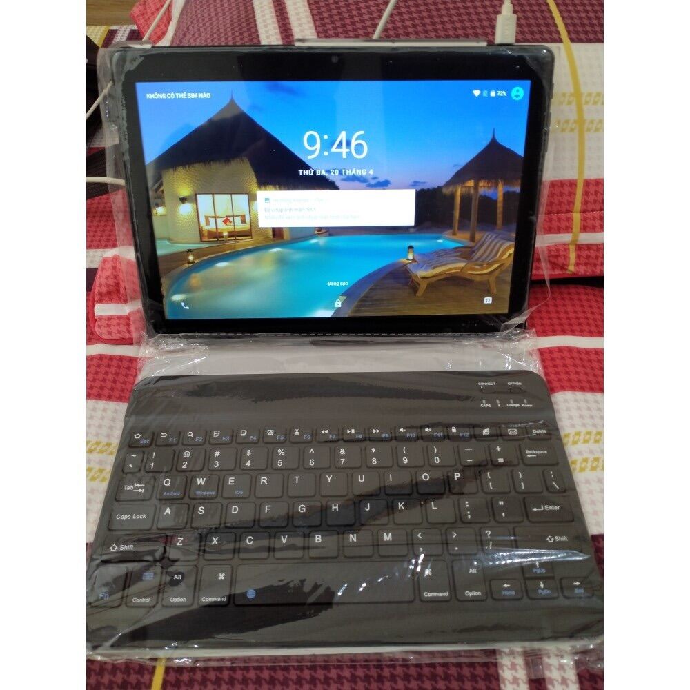 Máy tính bảng tablet AS888 Ram 6G/128GB Tặng kèm Bao da bàn phím chuột bluetooth