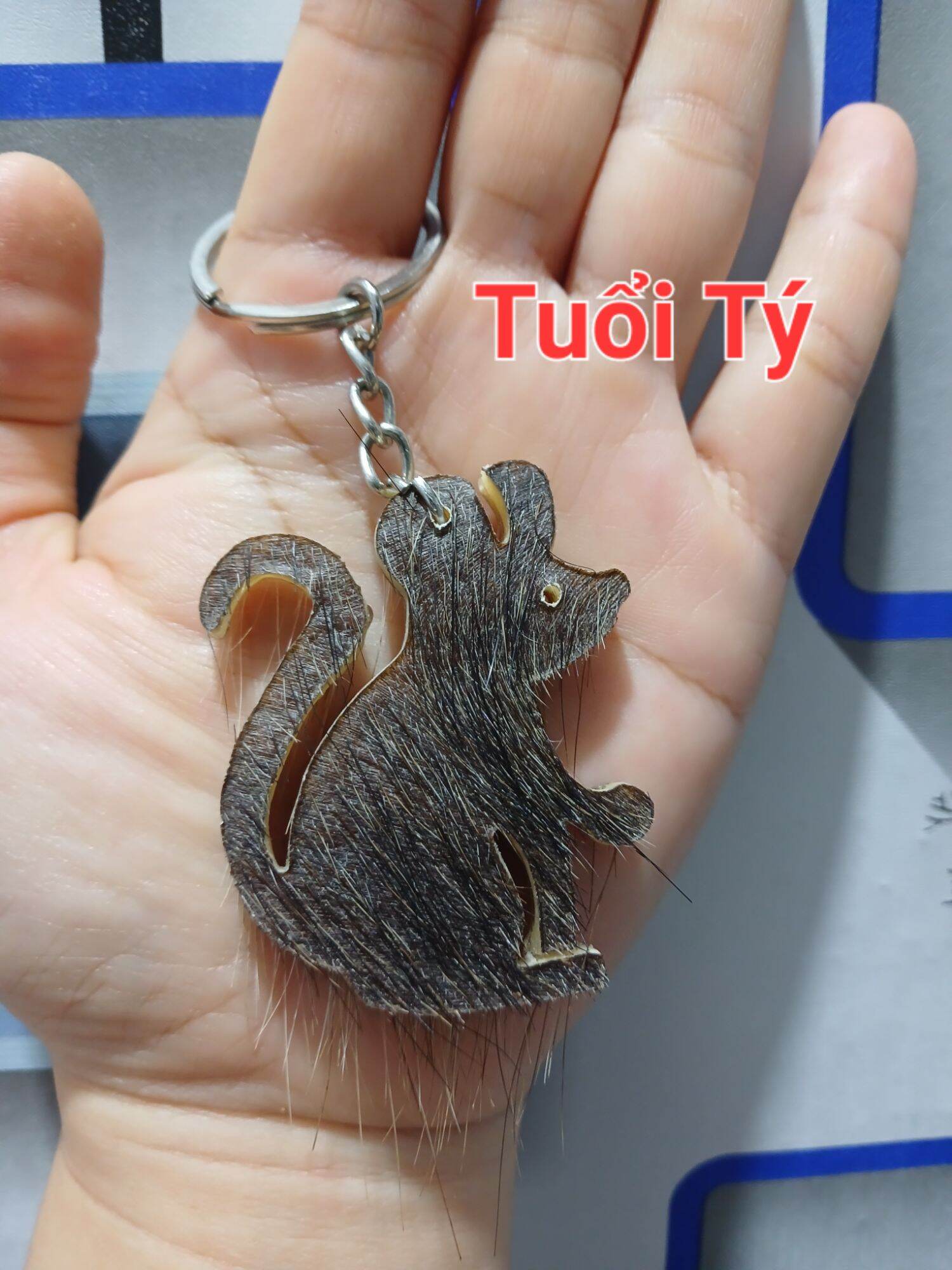 Móc khóa da trâu tuổi Tý