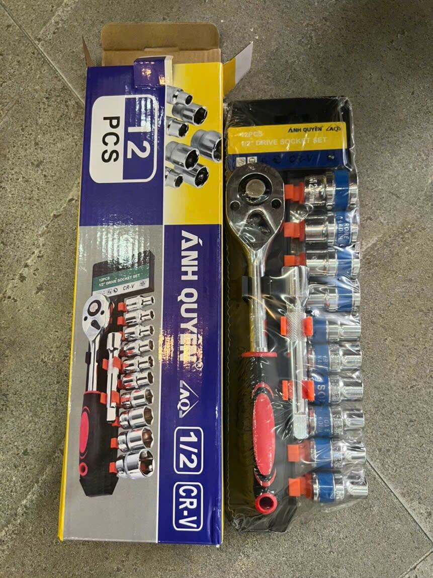 Bộ tuýp 1/2 ánh quyên thép cr-v bộ khẩu 12 chi tiết ánh quyên