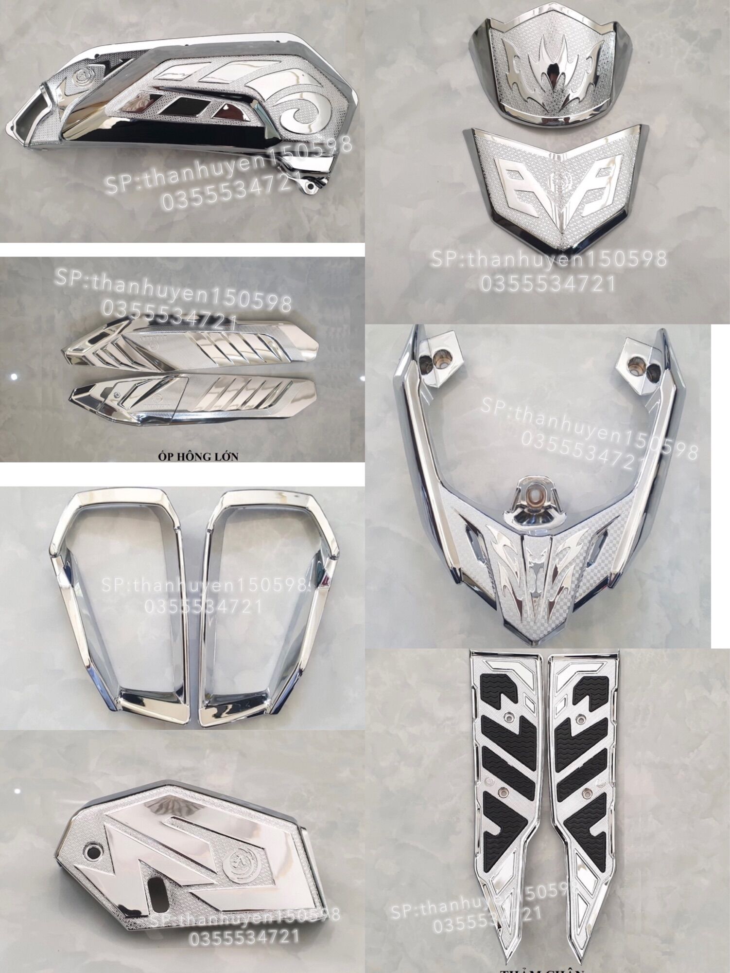 Full Bộ Ốp Trang Trí Mạ Crom AirBlade 2023 ARTISTAR