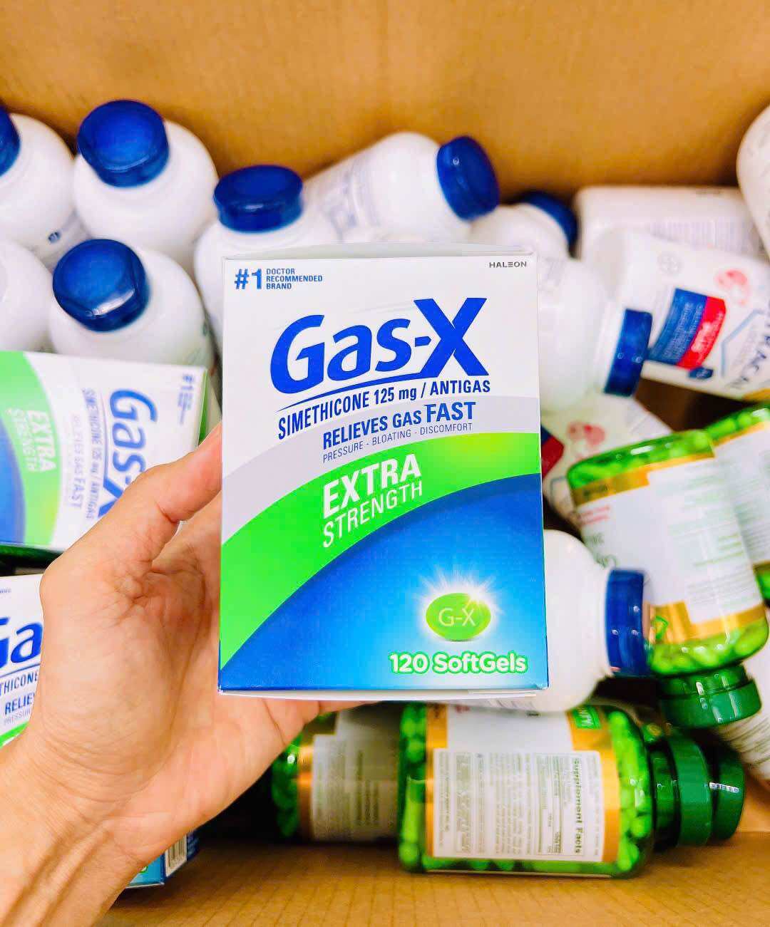 Viên uống giảm đầy hơi, khó tiêu Gas-X Extra Strength 120 viên (Dạng viên nang mềm dễ uống)