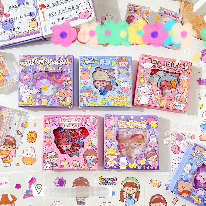 Hộp 100 tấm hình dán sticker 8x8cm