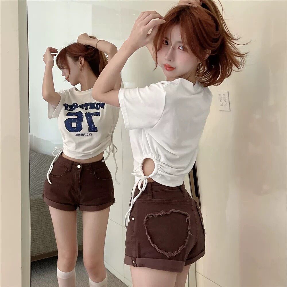Áo croptop ôm eo tay ngắn số 76