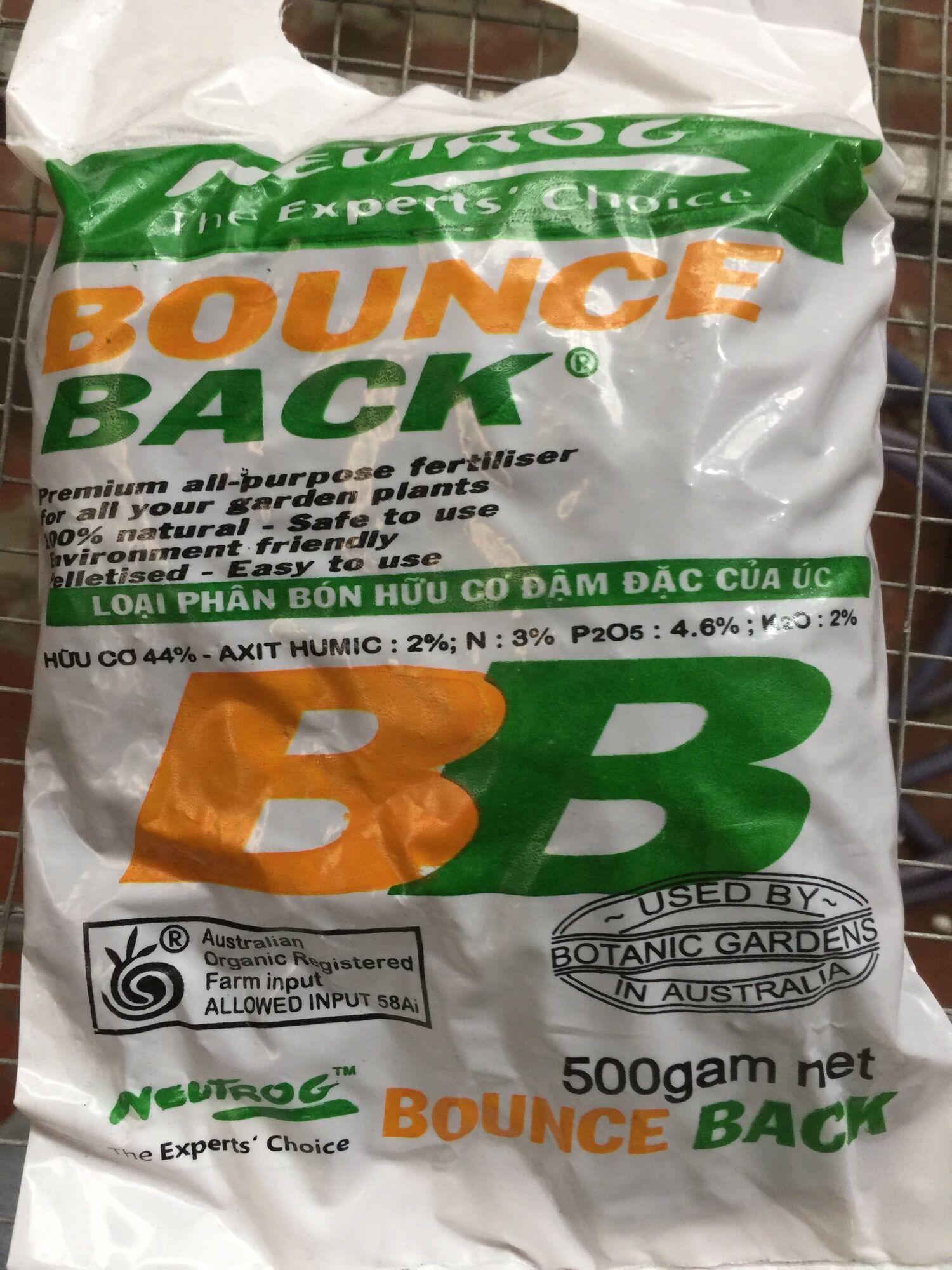 Phân hữu cơ viên nén bb úc- 2,5 kg