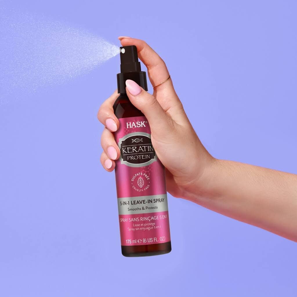 Xịt dưỡng tóc Hask Keratin 175ml phục hồi tóc hư tổn