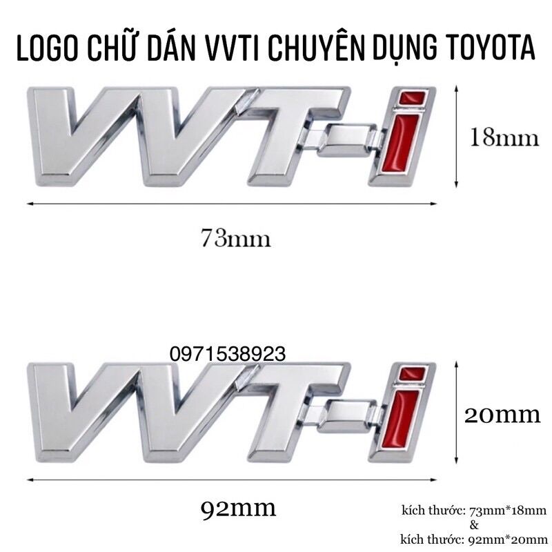logo chữ VVTI dành cho xe toyota VIOS CAMRY INNOVA COROLLA ALTIS YARIS DÁN THÂN XE 754280k011 7544306151