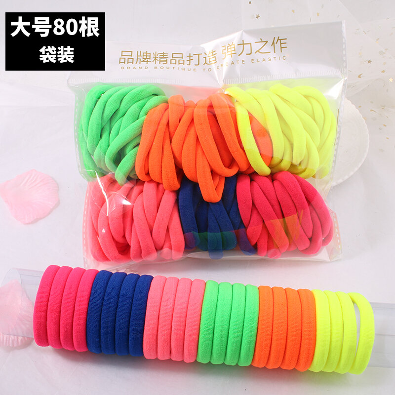 Hair Rope Hair Band Rubber Band Female Hair-Binding High Elastic Durable Black Hair-Binding Hair Rope Thick Ponytail Simple Temperament Leather Case