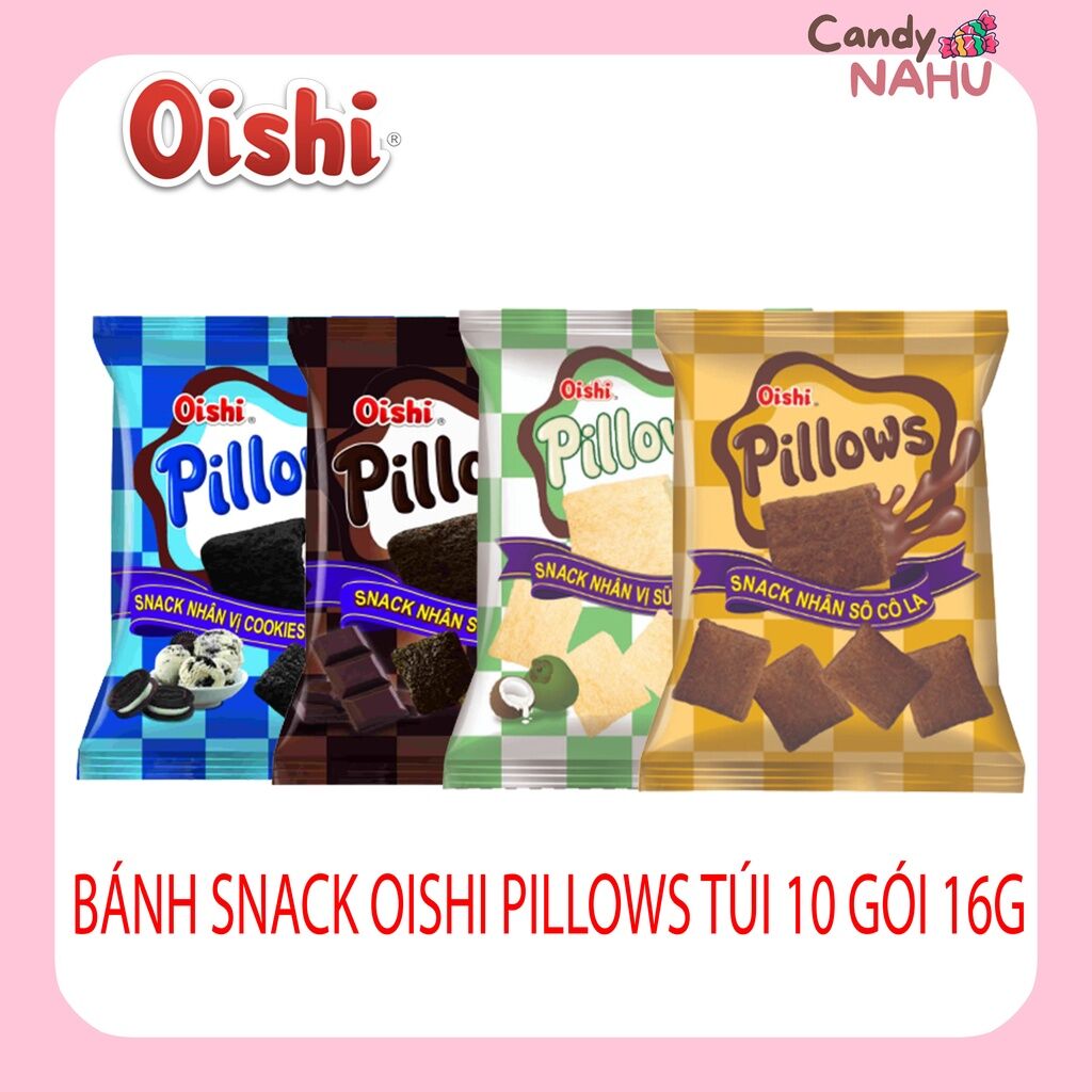 Combo 10 gói Snack Pillows Oishi rất thơm ngon, xốp, giòn,