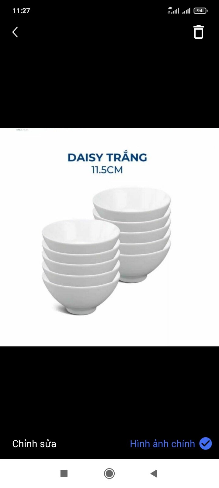 Bộ 10 chén cơm 11.5 cm - gốm sứ Minh Long