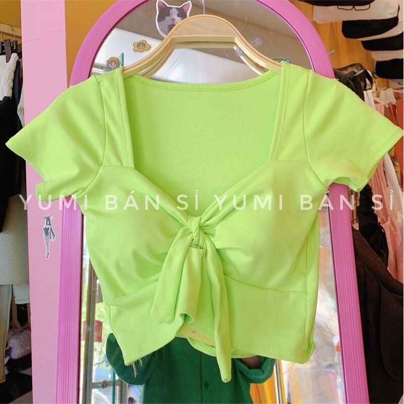 Áo Croptop Cột Ngực Có Mút chất thun borzip
