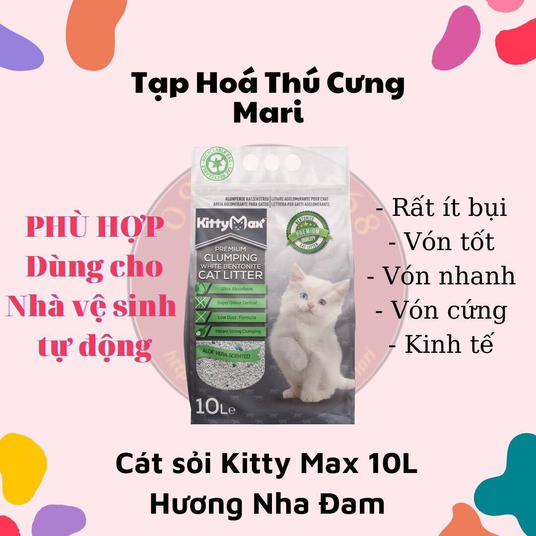 Cát vệ sinh mèo Kitty Max 10L - Không bụi, vón cứng