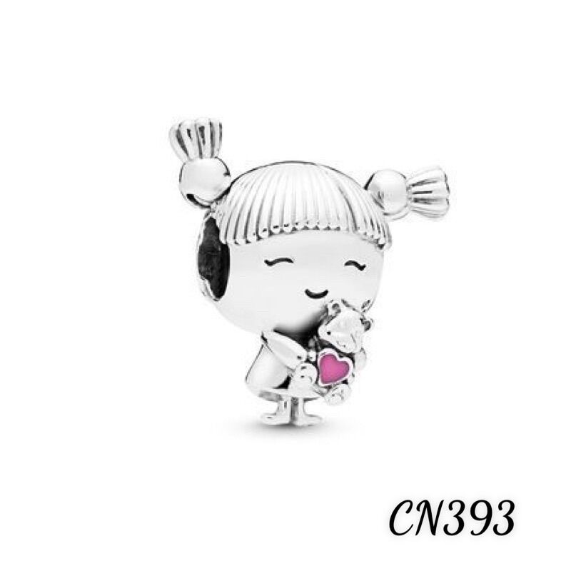 Charm pan ale hình bé gái bạc s925 thuần khiết hàng cao cấp