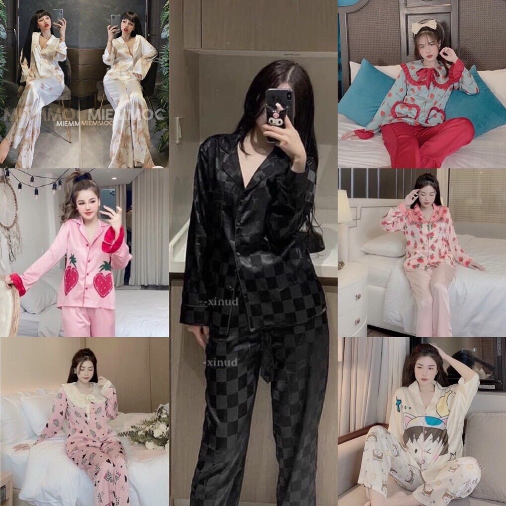 Pijama tiểu thư thiết kế lụa latin cao cấp mềm mịn