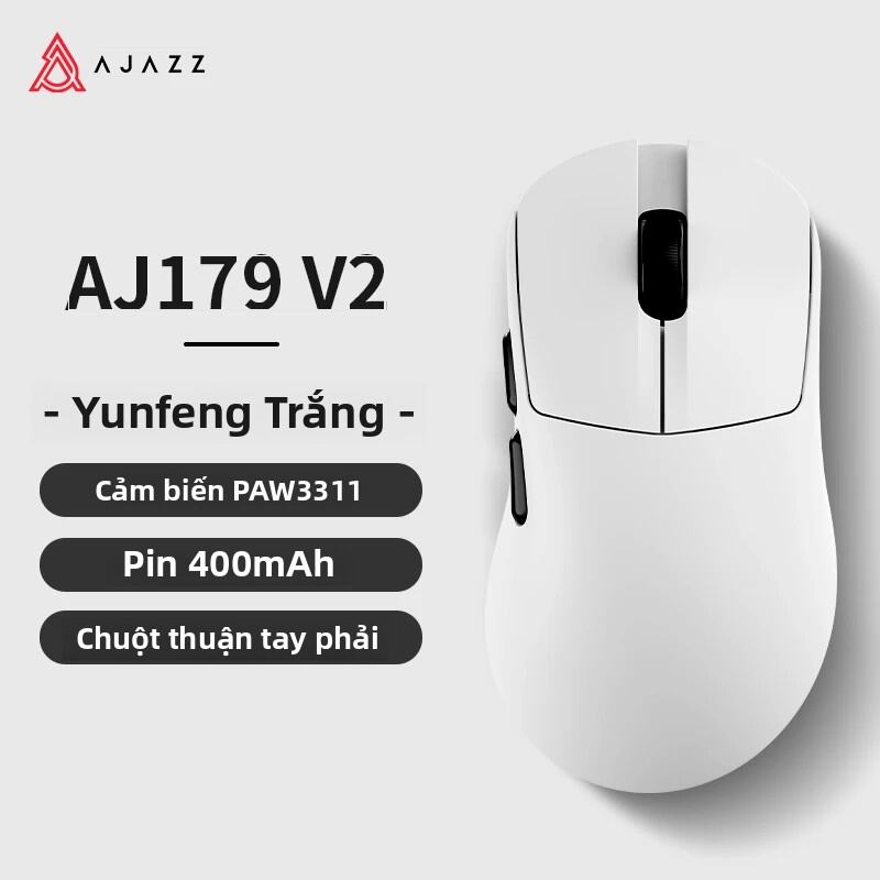 AJAZZ AJ179 V2 MAX Chuột Chơi Game Không Dây Tốc Độ Bỏ 1K Thiết Kế Công Thái Học PAW3311 Cảm Biến Hư