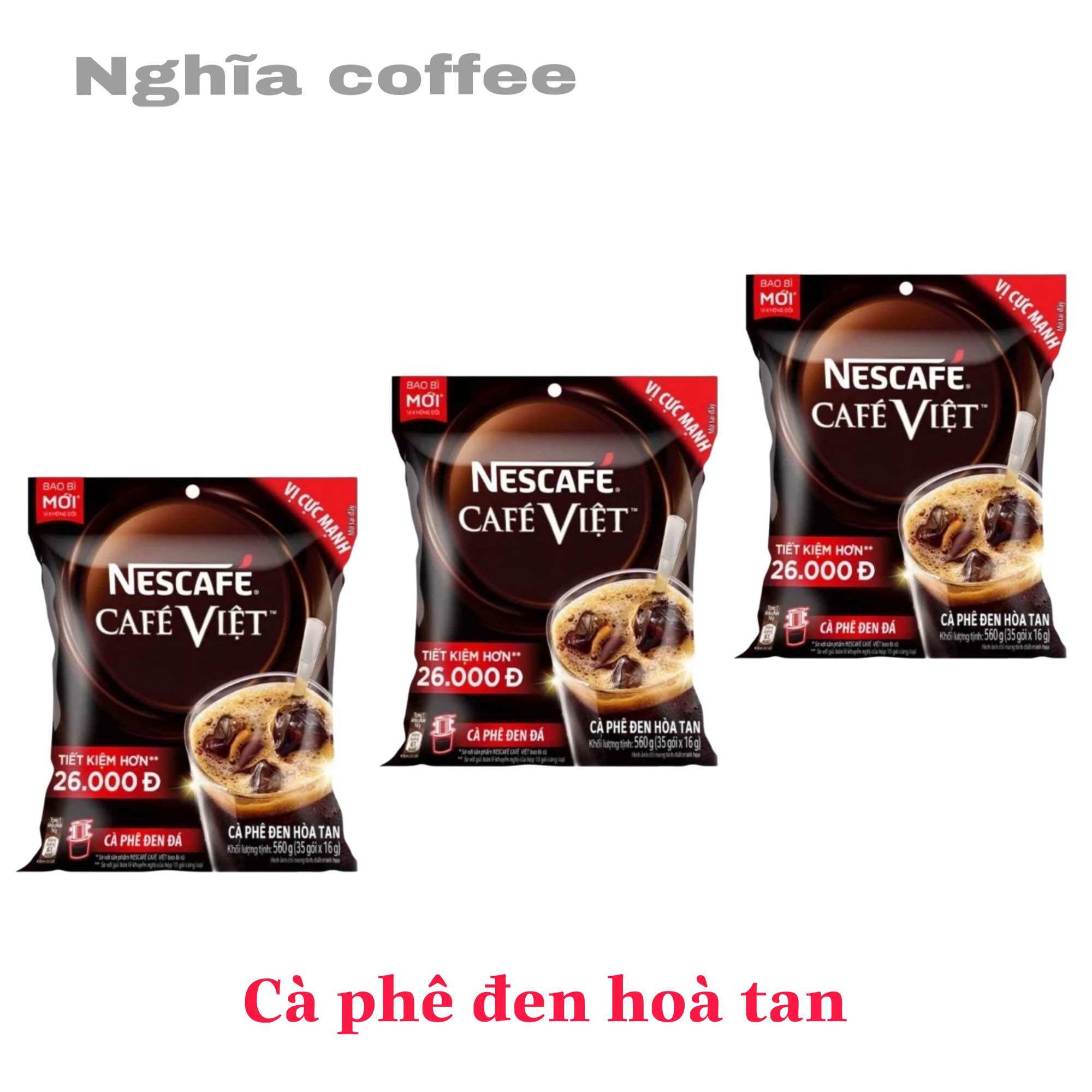 Nescafé - Café VIỆT Cà Phê Đen Đá Hoà Tan - Gói 560g ( 35 gói x 16g )