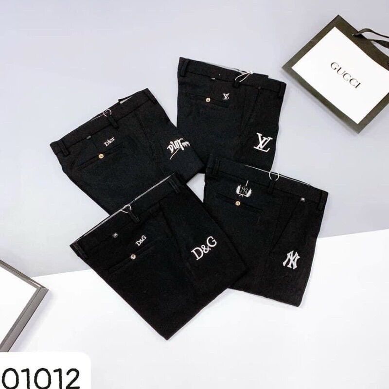 Quần âu thêu logo đơn giản