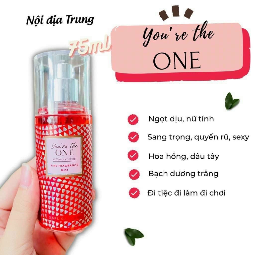 XỊT THƠM BODY VICTORIA'S SECRET INTO THE NIGHT - GINGHAM - YOU'RE THE ONE 75ML - Body mist 75ml