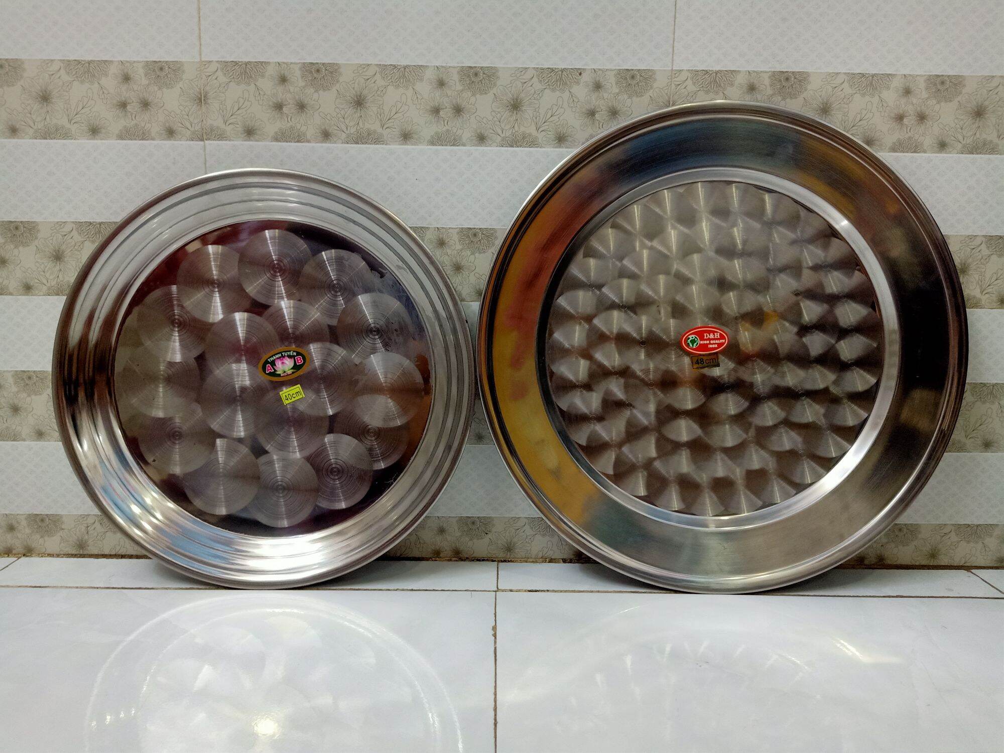 Mâm inox tròn 304, mâm tròn sâu và cạn, hàng chính hãng ấn vào chọn size