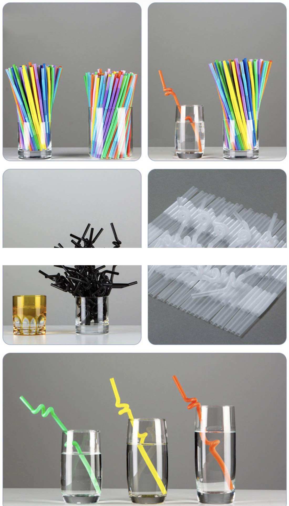 Ống hút nhựa trang trí (bịch 100pcs 20cm)
