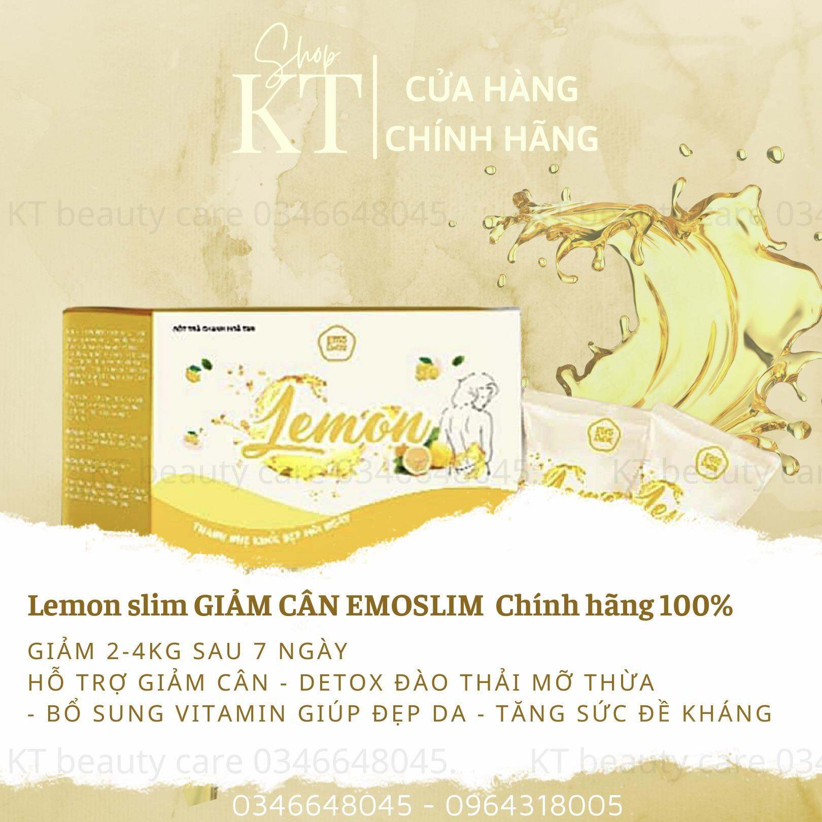 GIẢM CÂN VỊ CHANH EmoSlim Chính hãng / Giảm Cấp Tốc 1-5kg sau 7 ngày [ Tặng Bình nước 100ml + thước dây ]  giam can Emoslim