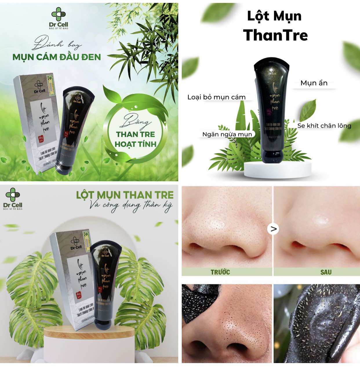 LỘT MỤN THAN TRE RONG BIỂN DR CELL