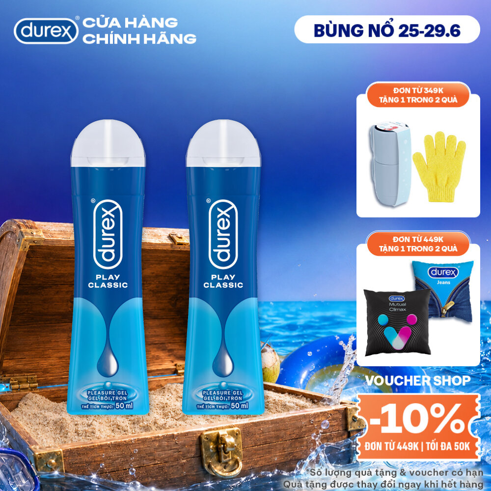 Bộ 2 chai gel bôi trơn DUREX PLAY CLASSIC thuần gốc nước 50ML/chai