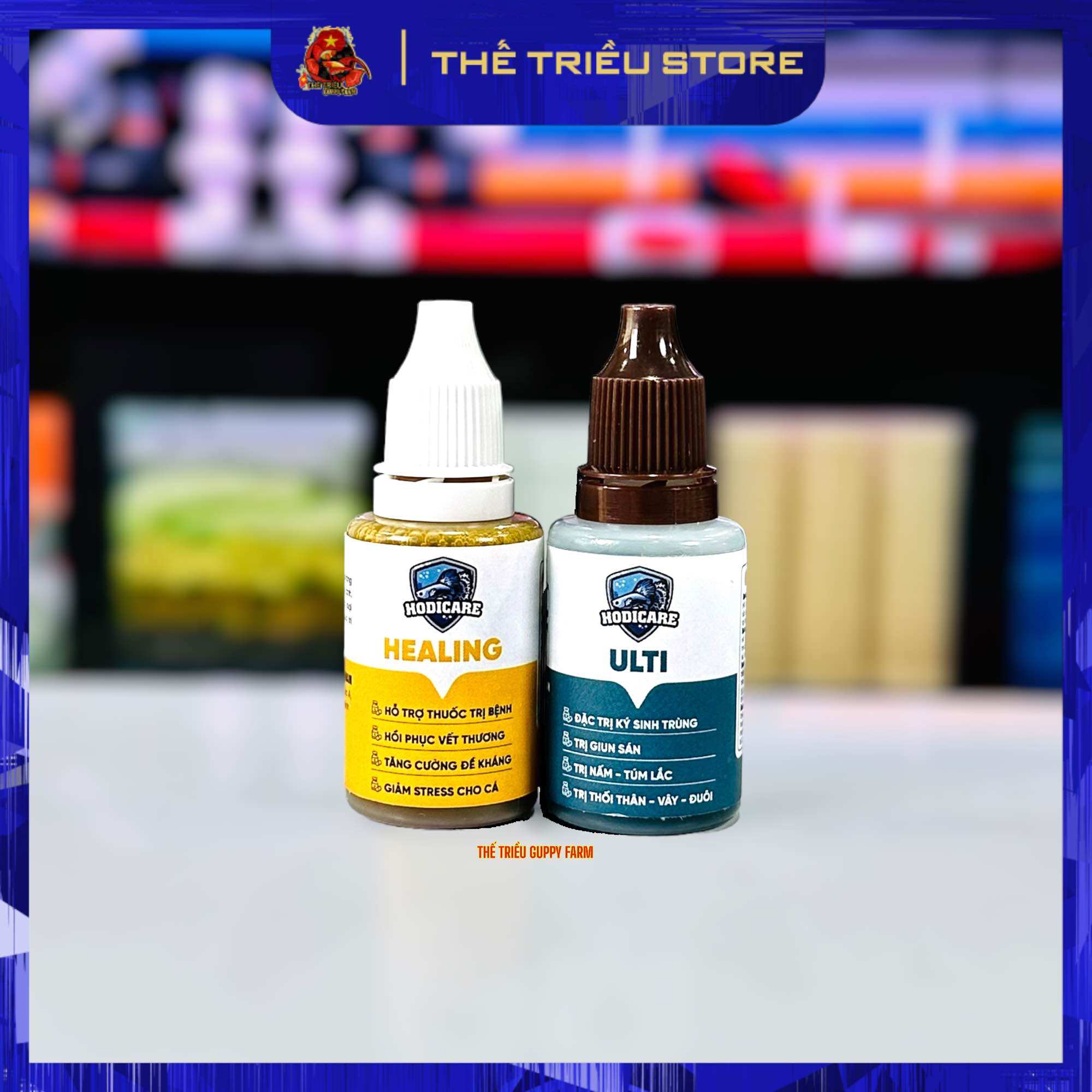 Crush - Healing - Ulti. Bộ 3 sản phẩm dưỡng cá ( Nấm, túm, lắc, lừ đừ, sổ giun sán, kí sinh trùng….)