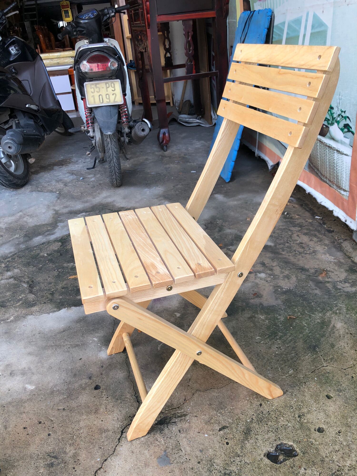 Ghế Ngồi Xếp Gọn Gỗ Sồi giá rẻ