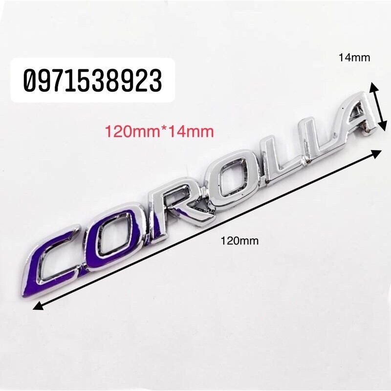 Logo chữ nổi toyota corolla altis dán đuôi xe