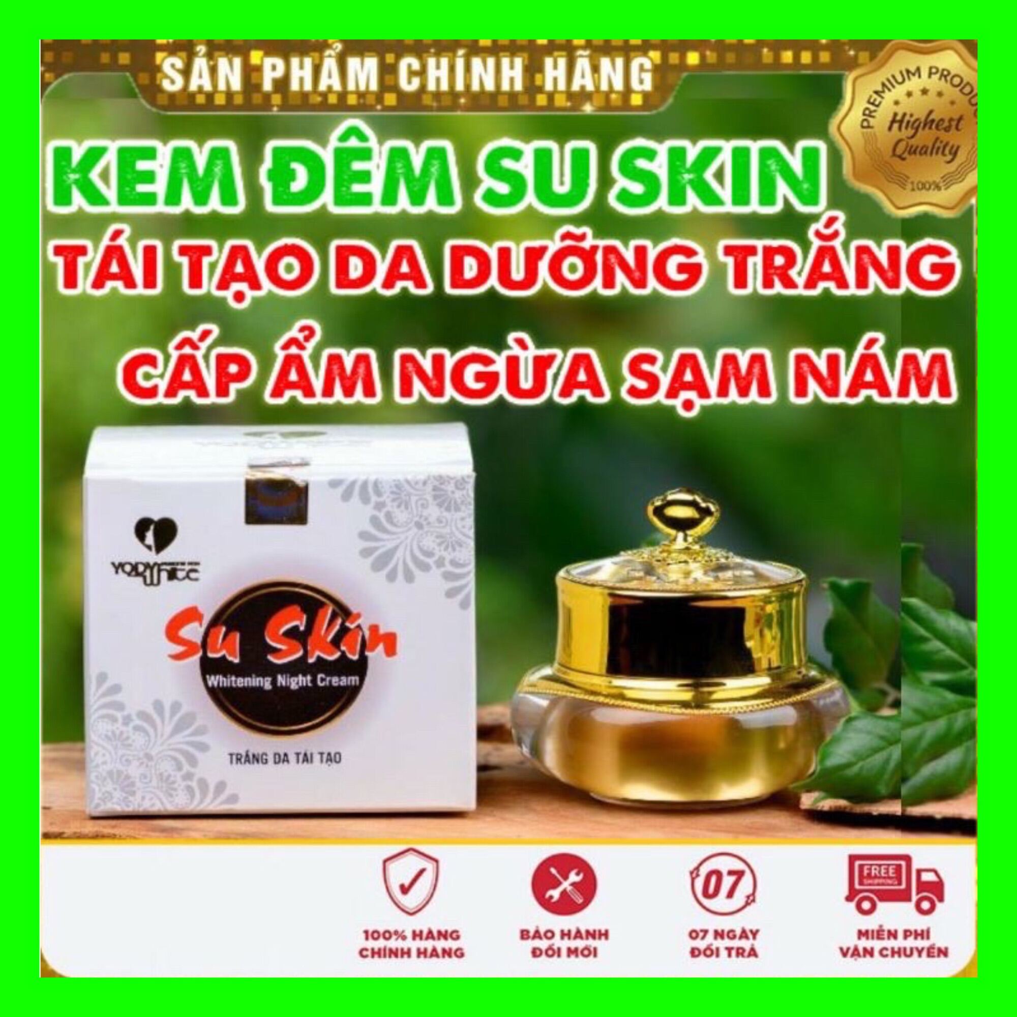 Kem Dưỡng Trắng Da Tái Tạo Ban Đêm Su Skin Yody White Phương Anh