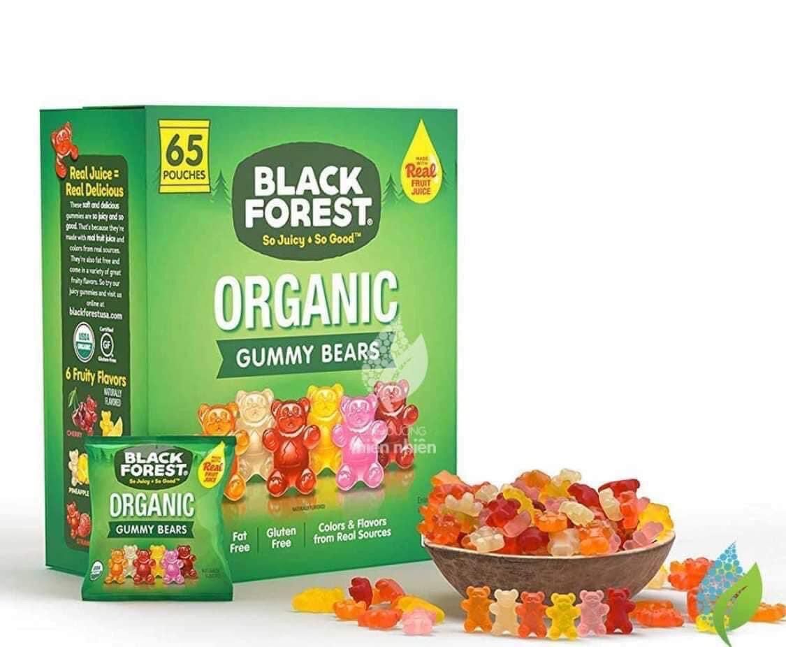 - Kẹo dẻo gấu trái cây hữu cơ Black Forrest Organic Gummy Bears hộp 65 gói