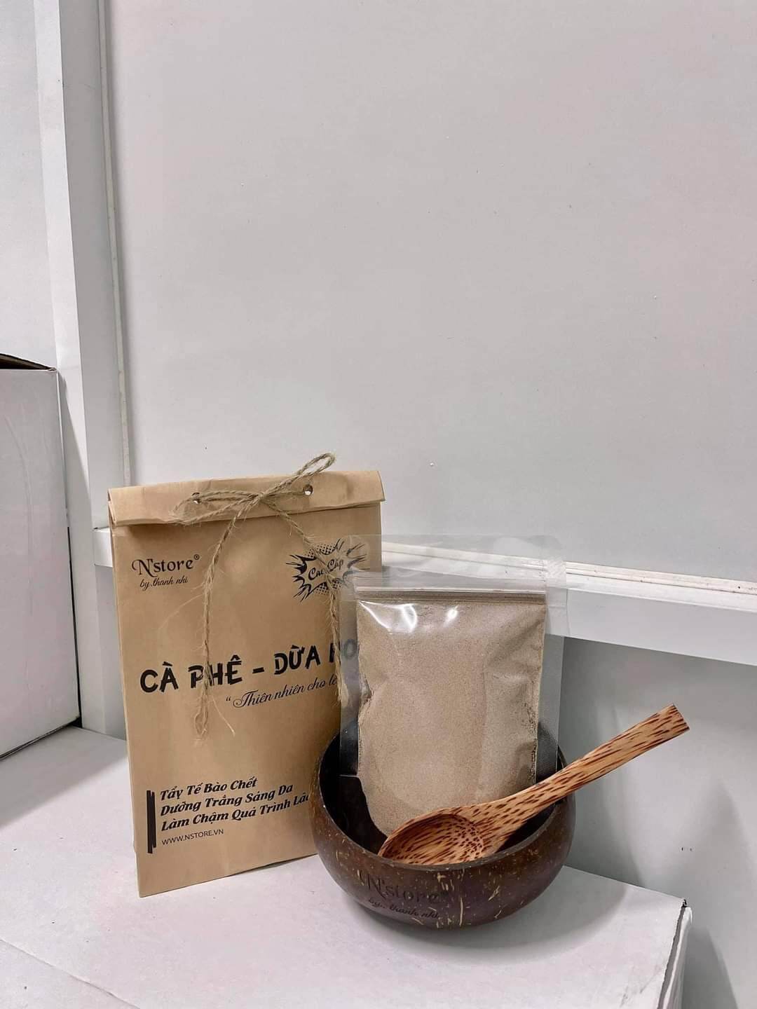 (Quà Cực Sốc Dây buộc Tóc 9k) Bột Tắm Trắng Cà Phê Dừa