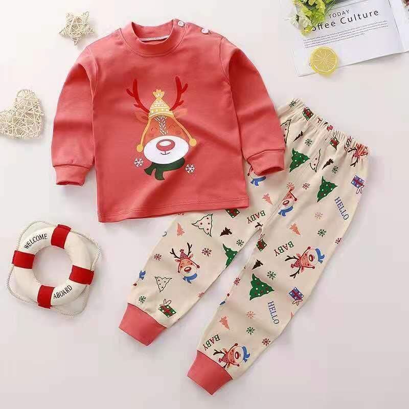 Trang phục hoàn toàn bằng cotton dành cho trẻ em, áo bé ngủ mẫu mới mùa xuân thu đông, quần thu, quần mặc ở nhà cho bé trai gái