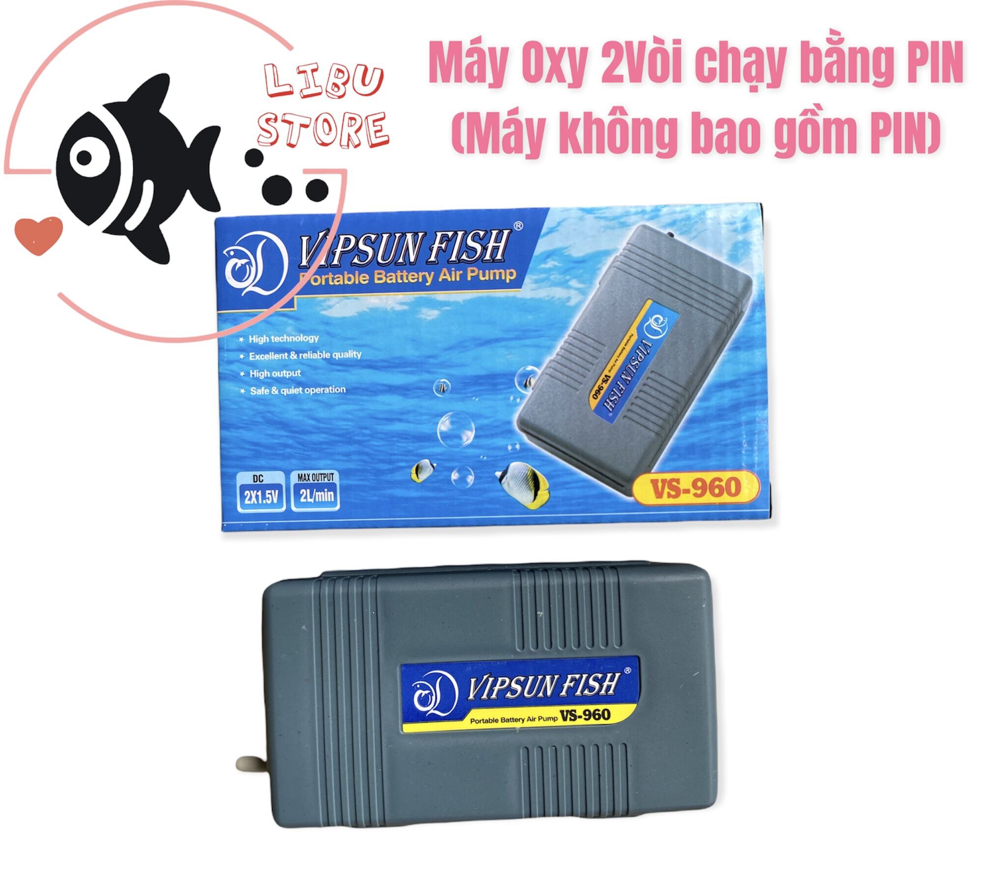 Máy Sủi Oxy Pin Vipsun 960 - (Sẵn 1 Sây Oxy & 1 Cục Sủi)