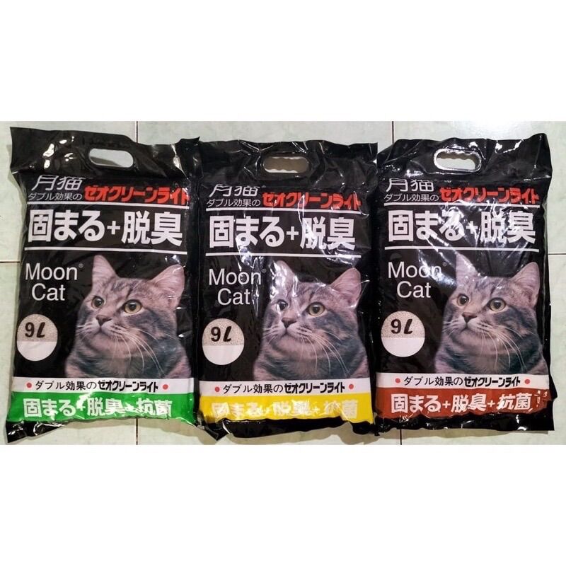 Cát vệ sinh cho mèo moon cat bao lẻ 9l / tải 6 bao - cát nhật siêu thấm hút siêu vón siêu khử mùi - cát nhà mẹo