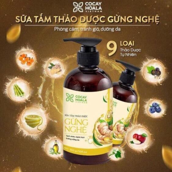 [SỈ 5 CHAI] Sữa tắm thảo dược gừng nghệ 300ml