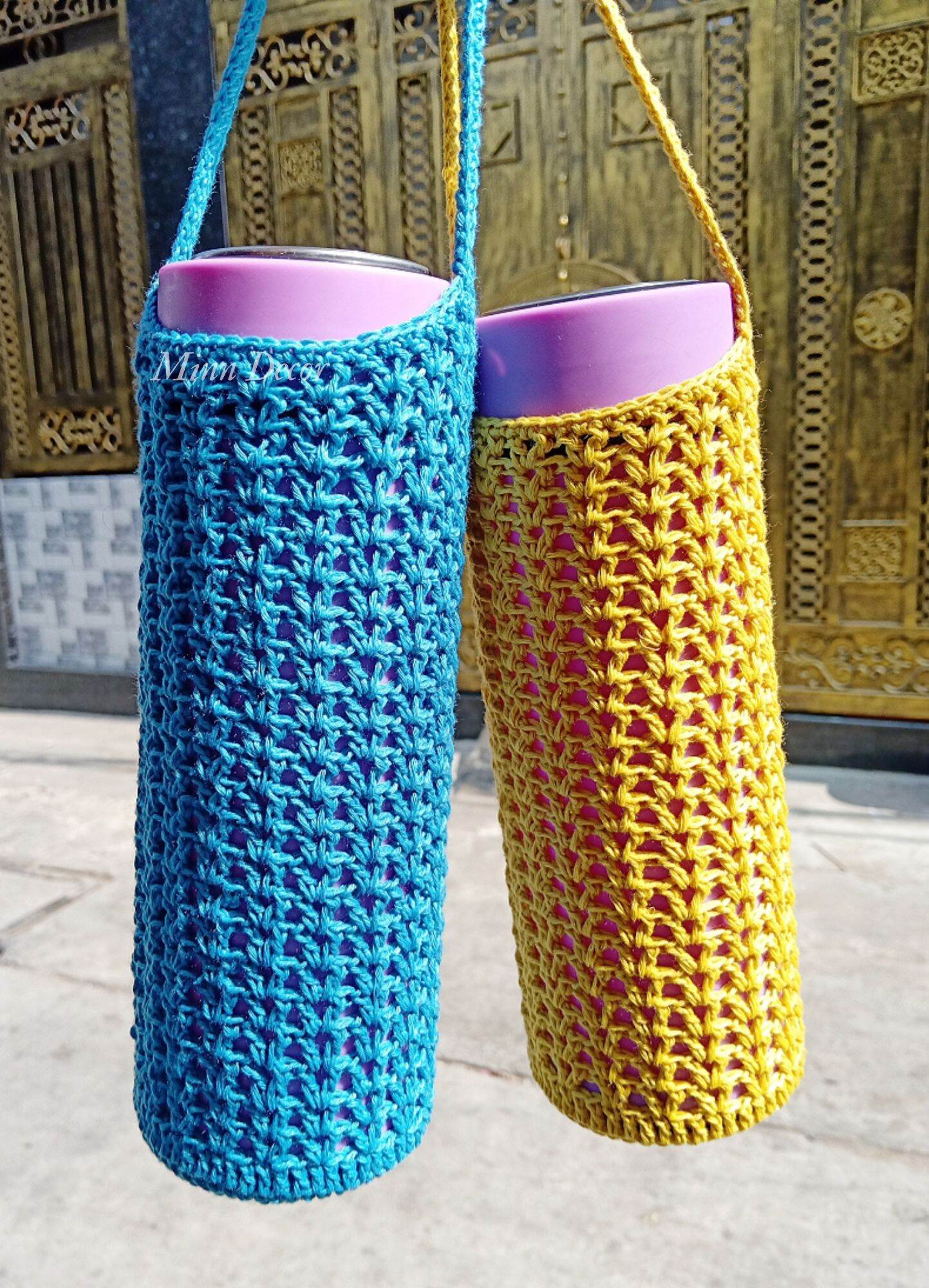 Túi đựng bình nước handmade túi đựng bình giữ nhiệt cotton handmade