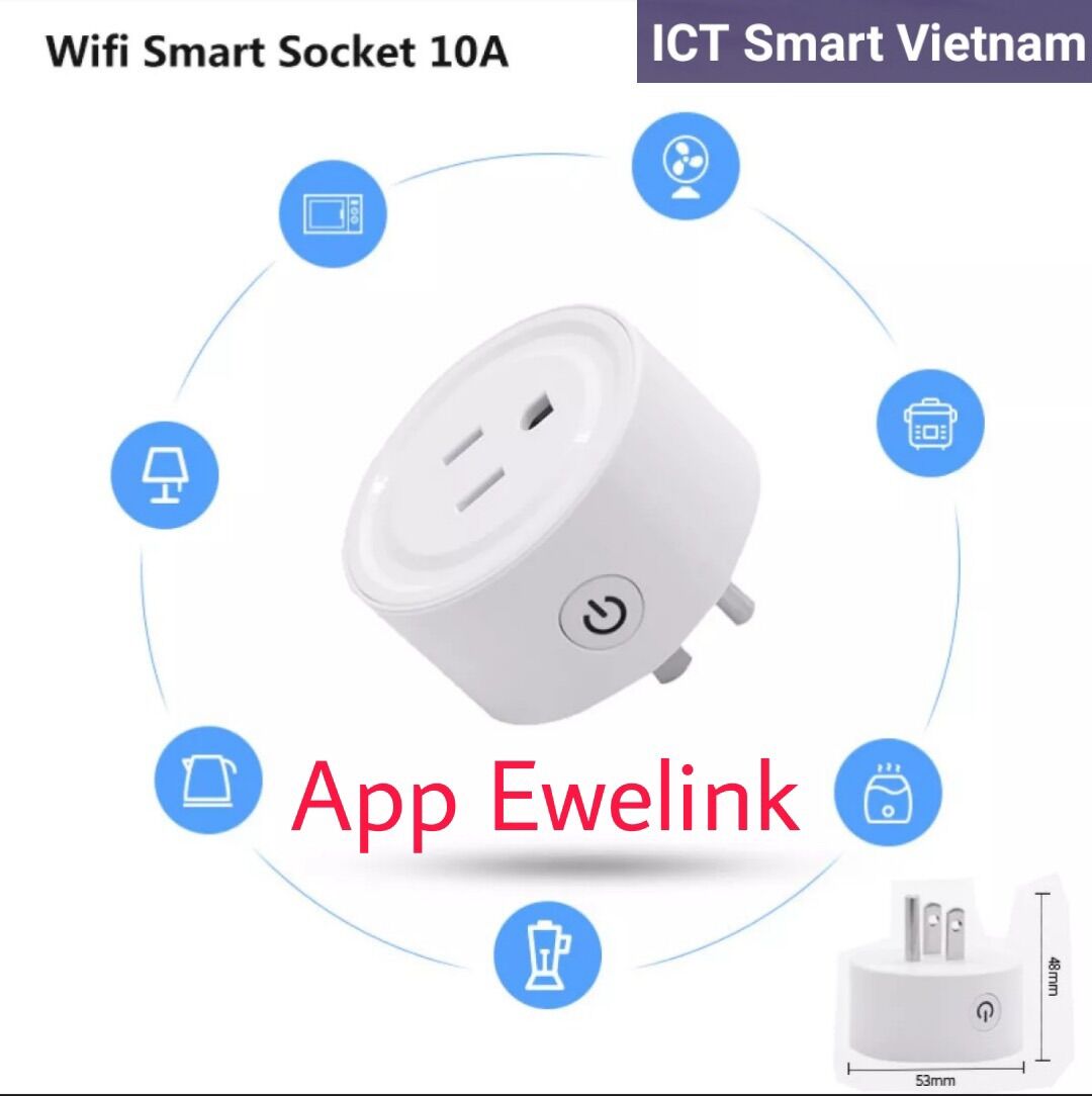 Ổ cắm wifi thông minh ewelink điều khiển từ xa bằng giọng nói google & alexa