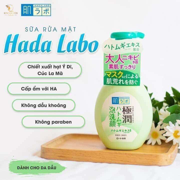 Sữa rửa mặt tạo bọt HADALABO nội địa Nhật🇯🇵