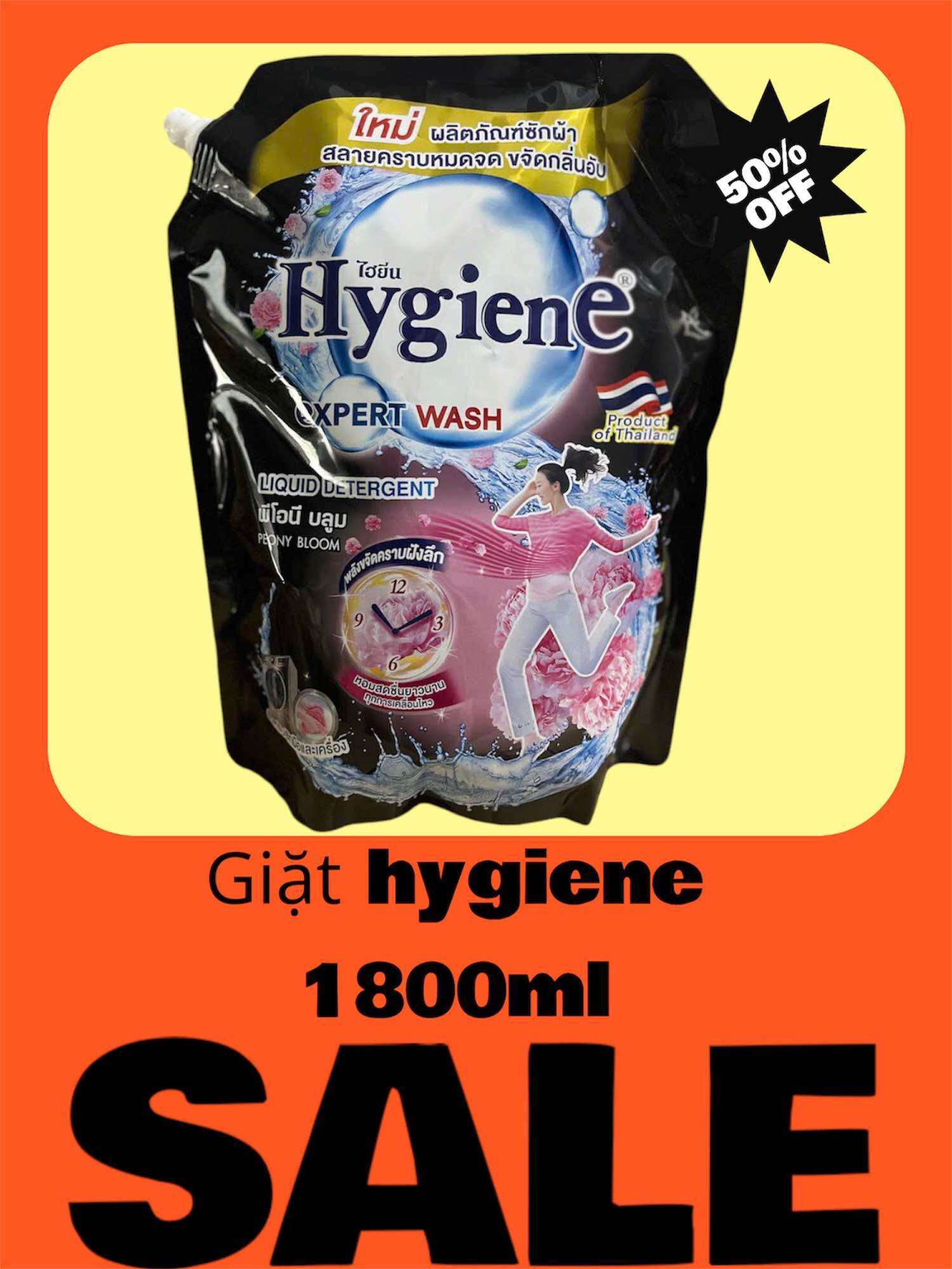  " Giá Sỉ " Nước Giặt Xả " Hygiene " Thương Hiệu Thái Lan  túi 1.8 lít  Cao Cấp - hương thơm bền lâu 