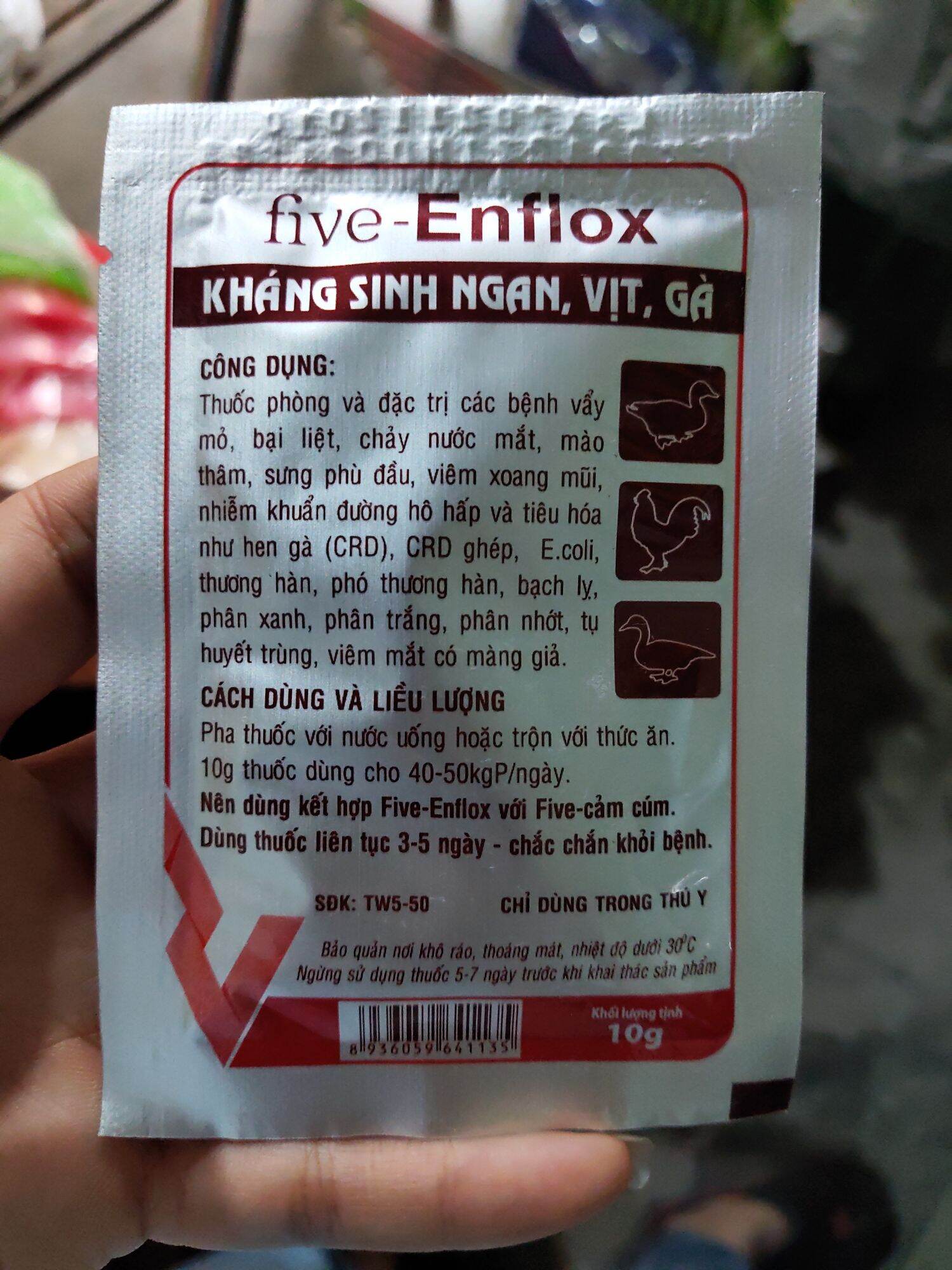 Five_Efloc trị sưng phù đầu ngan, gà, vịt