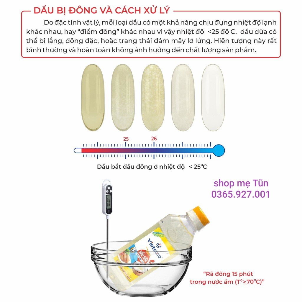 Dầu ăn vietcoco 250ml (100% nguyên chất từ dừa)