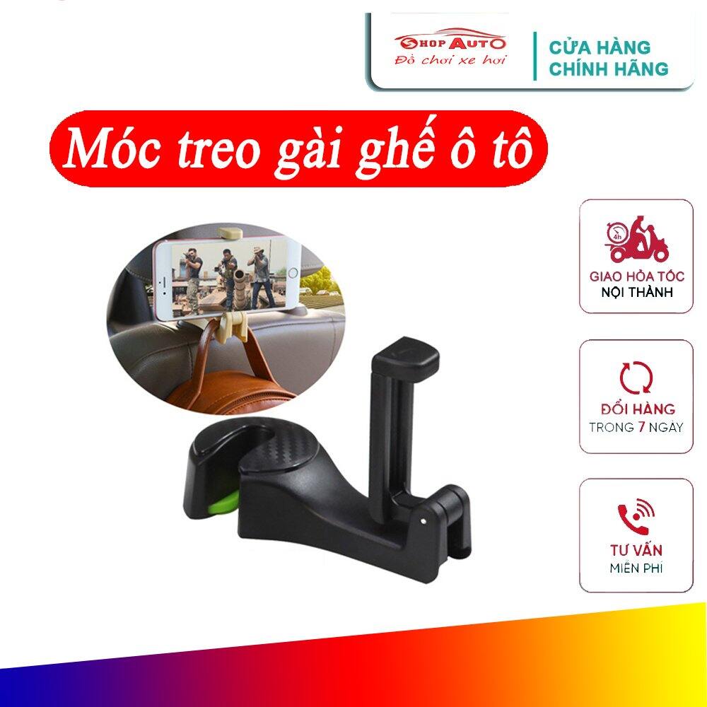 Móc treo đồ trên ô tô có giá đỡ điện thoại gài sau ghế tiện lợi, nhỏ gọn, chắc chắn, đa năng có 2 màu