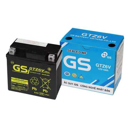 ắc quy xe máy Gs GTZ6V 12v5ah